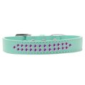 Unconditional Love Two Row Purple Crystal Dog CollarAqua Size 18 UN784045